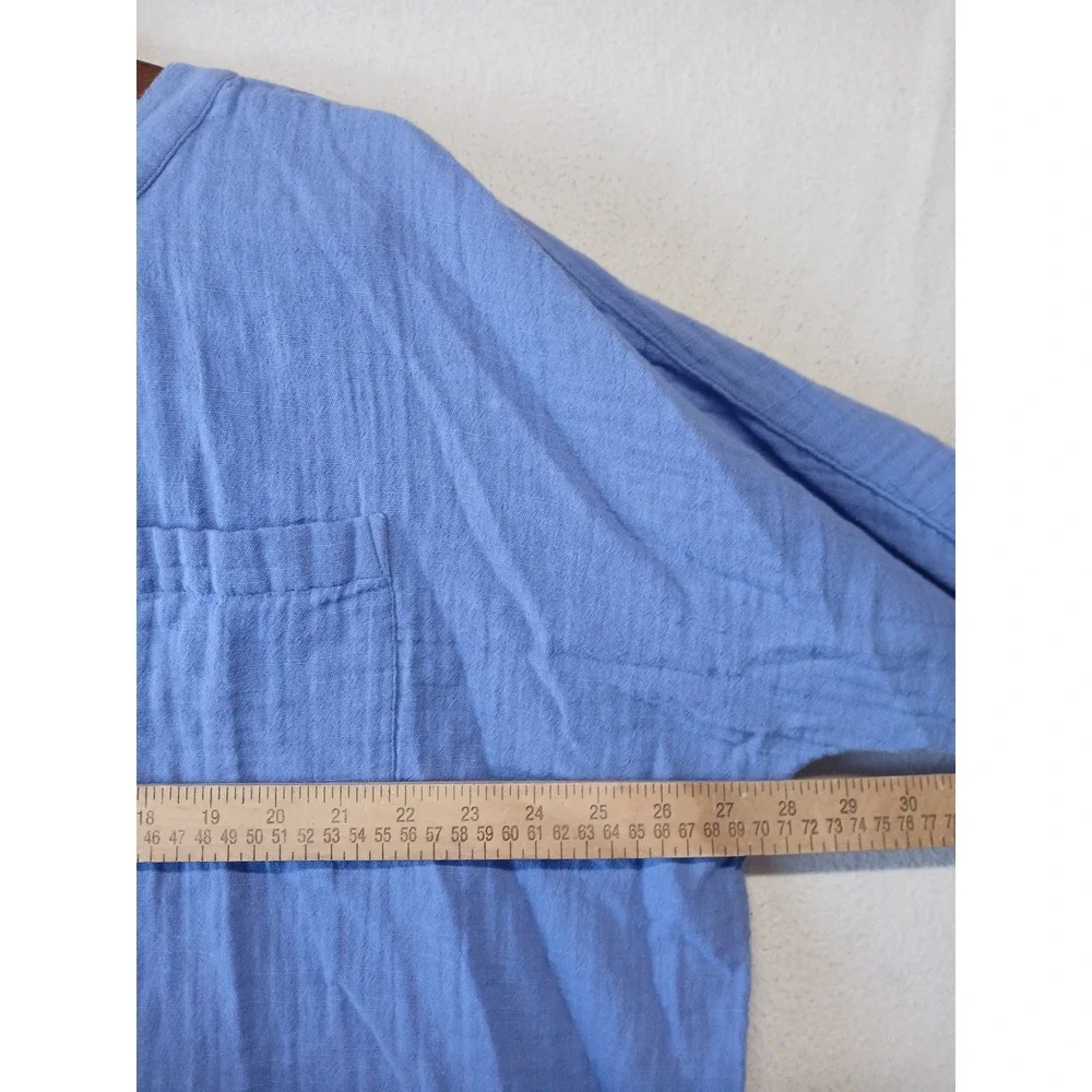 J Jill cotton guaze Tunic lagenlook pastel‎ garden button up flowy oversized